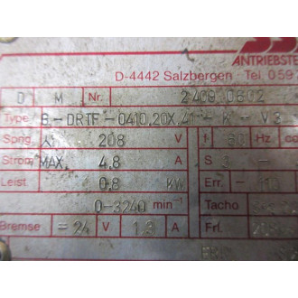 SSB G-DRTF-0410.20X.41-K-V3 Drive Motor GDRTF041020X41KV3 - Refurbished