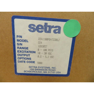 Setra 2241100PG4T3306J Pressure Transducer