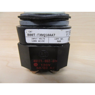 Allen Bradley 800T-FXNQ10AA7 Push Pull Switch - Used