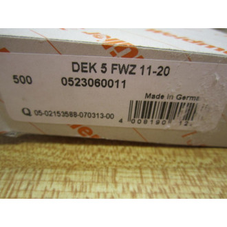 Weidmuller 0523060011 Markers DEK 5 FWZ 11-20 (Pack of 10)