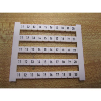 Weidmuller 0523060011 Markers DEK 5 FWZ 11-20 (Pack of 10)