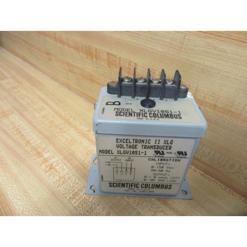 Scientific Columbus XLGV10S1-1 Voltage Transducer XLGV10S11 Tested - Used