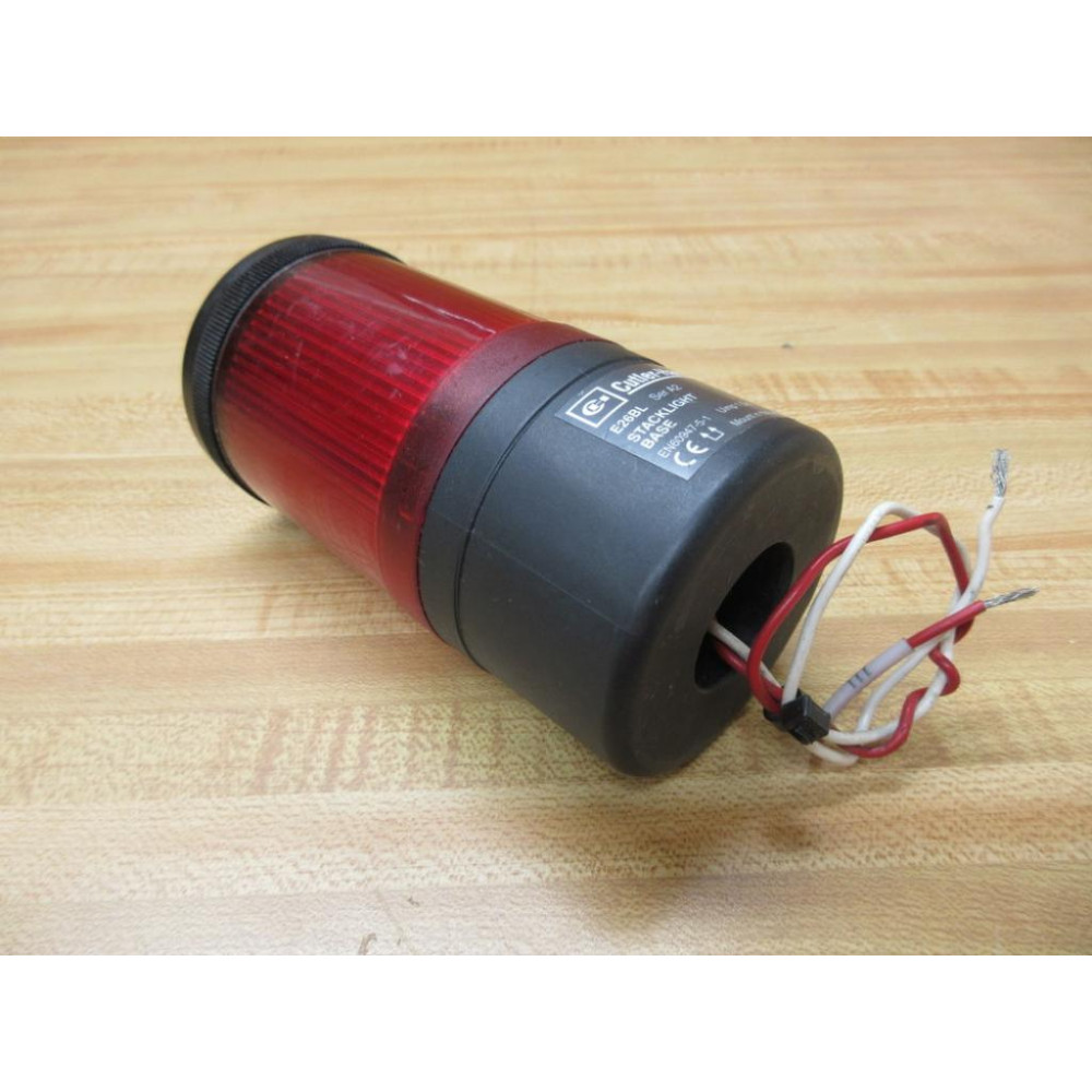 Cutler Hammer E26BL Eaton Stack Light Base With Red Lens - Used