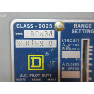 Square D 9025-BCW34 Temperature Switch - Used