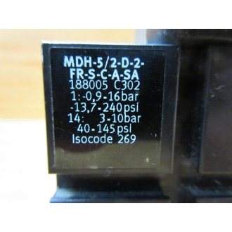 Festo MDH-52-D-2-FR-S-C-A-SA Pneumatic Valve MDH52D2FRSCASA - Used
