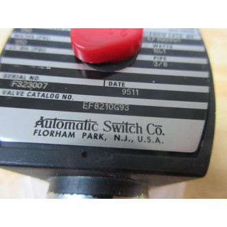 Asco EF8210G93 Red Hat Solenoid Valve Assembly - Used