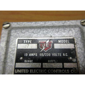 United Electric Controls J7-9676 Pressure Switch J7 - Used