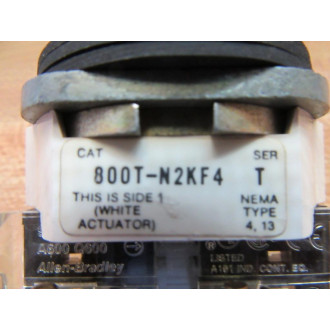 Allen Bradley 800T-N2KF4 Selector Switch 800TN2KF4 W800T-XA - New No Box