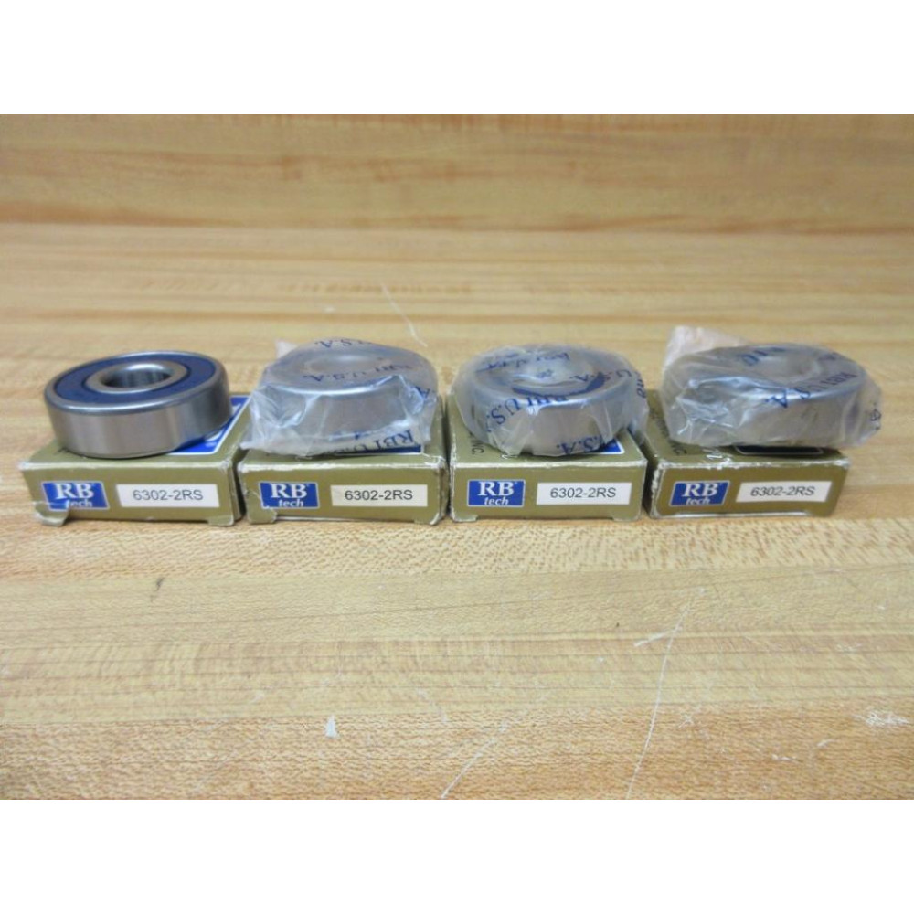 RBI 6302-2RSC3 RB Tech Premium Ball Bearing 6302-2RS (Pack of 4)