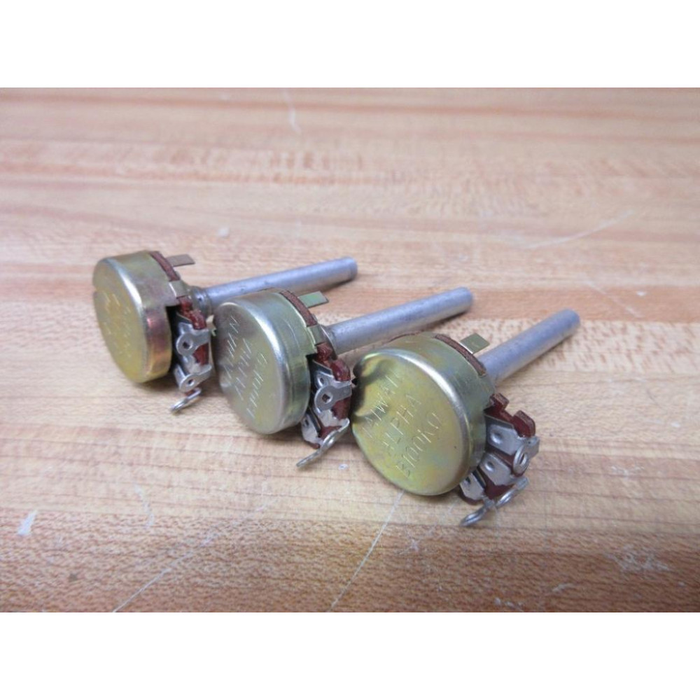 Alpha B100K OHMS Potentiometer B100KΩ (Pack of 3) - New No Box