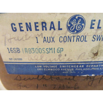 General Electric 16SB1AB300SSM16P Rotary Selector Switch