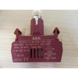 AEG 910-159-021 Auxillary Contact Lampholder BLNV0 WBulb