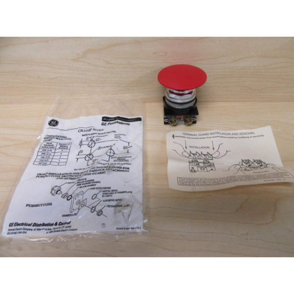 General Electric CR104PBM01R6 Red Push Button - New No Box