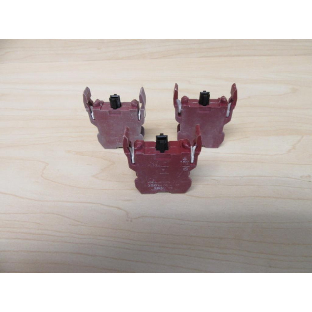Siemens 3SB1400-0R Contact Block 3SB14000R (Pack of 3) - Used