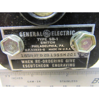 General Electric 16SB1FD2B19SSM2C1 Rotary Selector Switch