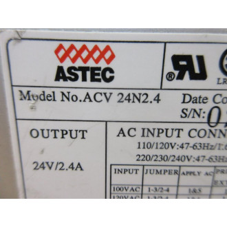 Astec ACV 24N2.4 Emerson Power Supply ACV24N24 - Used