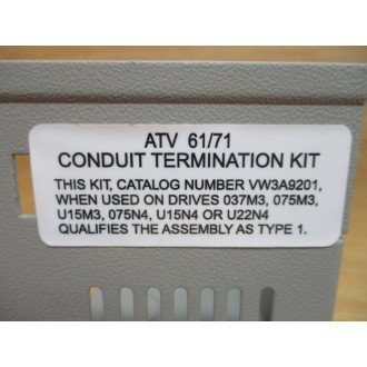 Square D VW3A9201 Conduit Termination Kit ATV 6171 No CoverScrews - New No Box