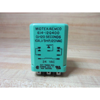 MidtexAEMCO 614-12Q400-24V AC Time Delay Relay 614-12Q400 - Used
