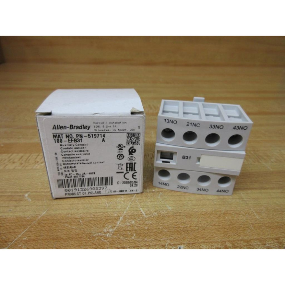 Allen Bradley 100-EFB31 Auxiliary Contact 519714