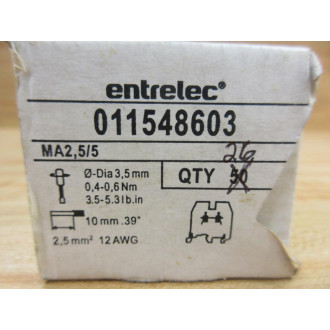 Entrelec MA2.55 Terminal Block MA255 (Pack of 26)