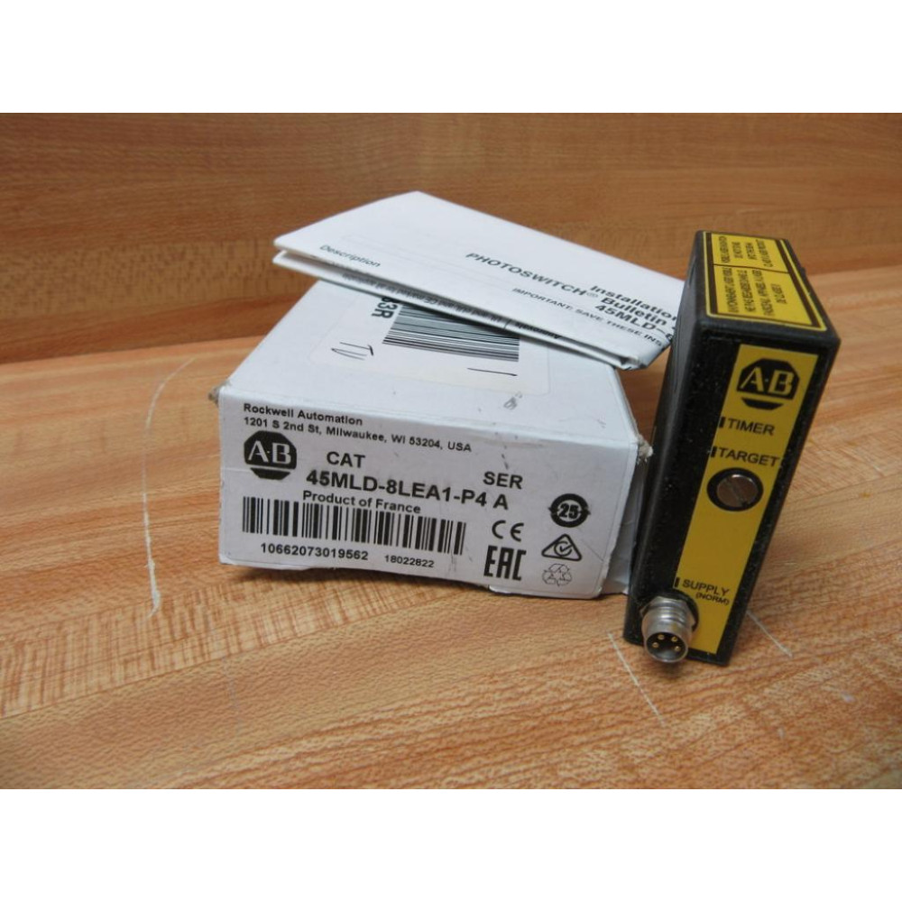 Allen Bradley 45MLD-8LEA1-P4 Laser Diffuse Sensor 45MLD8LEA1P4 Allen Bradley 45MLD-8LEA1-P4 Laser Diffuse Sensor 45MLD8LEA1P4