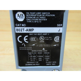 Allen Bradley 802T-AMP Limit Switch 802TAMP
