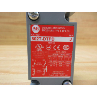 Allen Bradley 802T-DTPD Limit Switch 802TDTPD