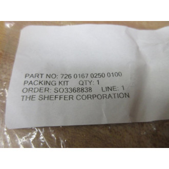 The Sheffer 726 0167 0250 0100 Pneumatic Seal Kit 726016702500100 - New No Box