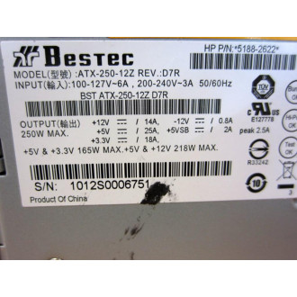 Bestec ATX-250-12Z Power Supply 5188-2622 - Used