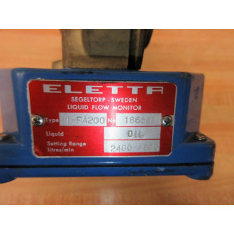 Eletta 186581 Liquid Flow Monitor V1-FA200 - Used