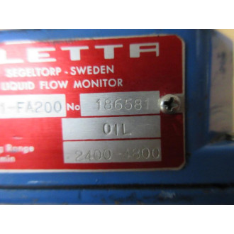 Eletta 186581 Liquid Flow Monitor V1-FA200 - Used