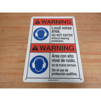 Brady Y353516 Warning Sign Loud Noise Area - New No Box