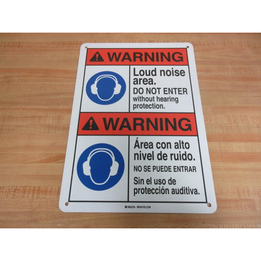 Brady Y353516 Warning Sign Loud Noise Area - New No Box