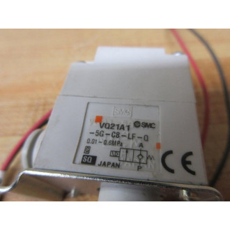 SMC VQ21A1-5G-C8-LF-Q 2-Way Valve VQ21A15GC8LFQ W Bracket - Used