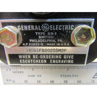 General Electric 16SB1FB202SSM2P Rotary Selector Switch - Used
