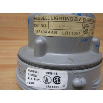 Hubbell VFB-15 Fixture Cap With Receptacle WVP-1 - Used