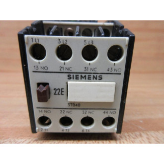 Siemens 3TB40-17-0A-22E Contactor 3TB40170A22E - Used