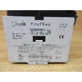 Danfoss CI45 Contactor Chipped Backplate - Used