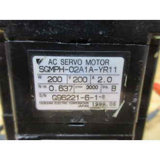 Yaskawa Electric SGMPH-02A1A-YR11 AC Servo Motor SGMPH02A1AYR11 Cracked Body - Refurbished