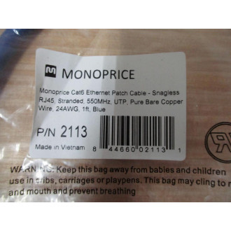 Monoprice 2113 Cat6 Ethernet Patch Cable (Pack of 17)