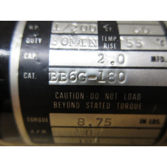 B&B Motor & Control BB6G-180 Motor BB6G180 - New No Box