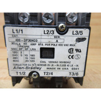 Allen Bradley 400-DP30ND3 Contactor 400DP30ND3 - Used