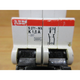 ABB S271-NAK1.6A Circuit Breaker 1.6A 2P S271NAK16A - Used