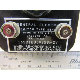 General Electric 16SB1EB302SSM2V Rotary Selector Switch Legend Deviation - Used