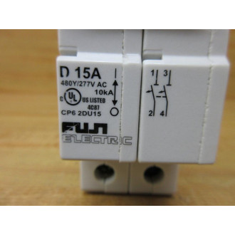 Fuji Electric CP6 2DU15 Circuit Breaker15A 2P D 15A - Used