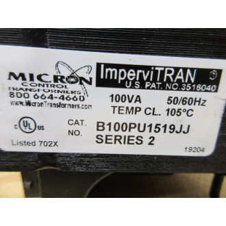 Micron Control Transformer B100PU1519JJ Control Transformer - New No Box