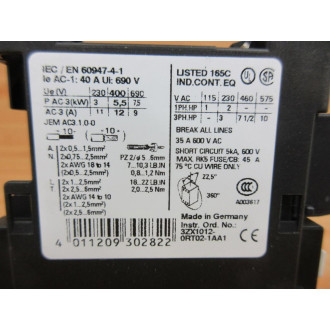 Siemens 3ZX1012-0RT02-1AA1 Contactor 3ZX10120RT021AA1 24VDC Coil - New No Box