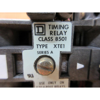 Square D 8501 XTE1 Timing Relay Series A - New No Box