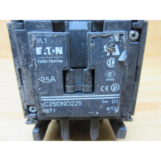 Cutler-Hammer C25DND225C Eaton Contactor Coil: 9-3185-1, 110-120 V, 5060 Hz - Used