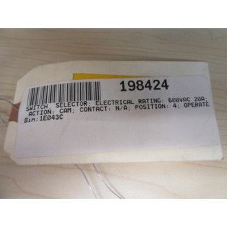 General Electric 10CE275 Rotary Selector Switch WO Handle - New No Box